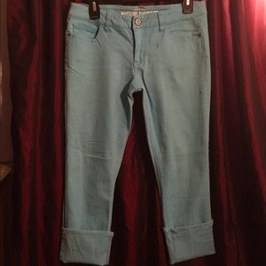 Mossimo neon blue pedal pusher cropped pant size 9